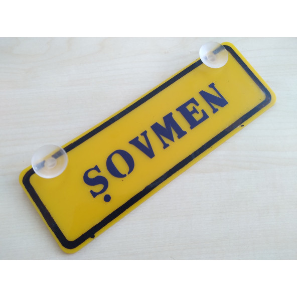 DEKOR SARI PLAKA - ŞOVMEN (22x7,5cm) vantuzlu Pleksi (Dekor Levha) DEKOR PLAKA ürün görseli