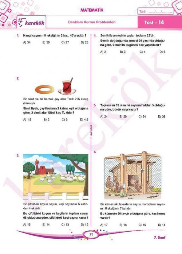 7.Sınıf Tüm Dersler Soru Bankası Karekök Yayınları - 3