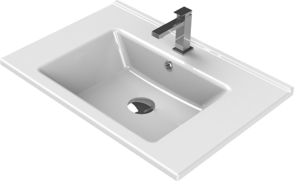 Turkuaz Cerastyle Arte Etajer Uyumlu Lavabo 65x45 Cm - 3