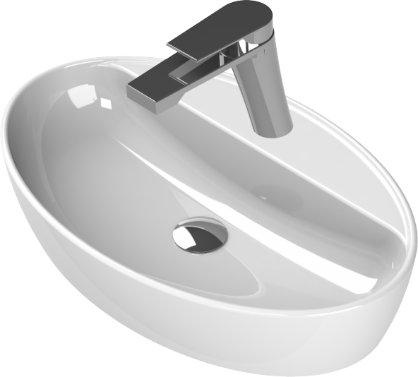 Turkuaz Cerastyle One Lavabo 67x42cm Çanak Tezgah Üstü (Delikli) - 2