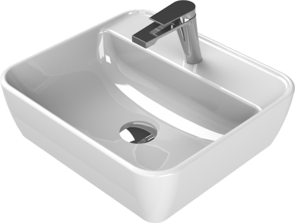 Turkuaz Cerastyle One Tezgahüstü Çanak Lavabo 46x42 cm (Delikli) - 2