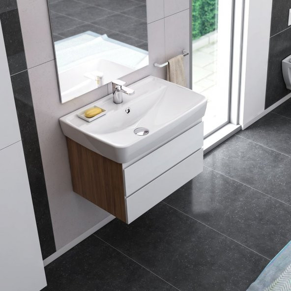 Turkuaz Cerastyle Duru Lavabo 50X40 Cm, Banyo, Tuvalet - 3