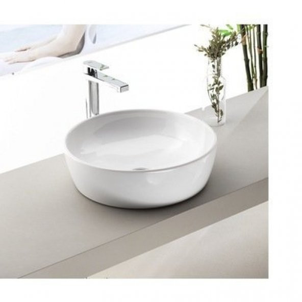 Turkuaz Cerastyle One Lavabo 46 cm Yuvarlak Çanak Tezgah Üstü - 3