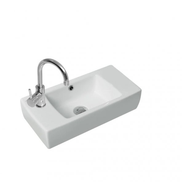 Turkuaz Cerastyle City Lavabo 25x50 Cm (Batarya Soldan Delikli) - 2