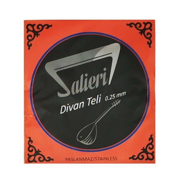 Salieri 0.25 mm Divan Saz Teli Bam Bamlı 025 SET