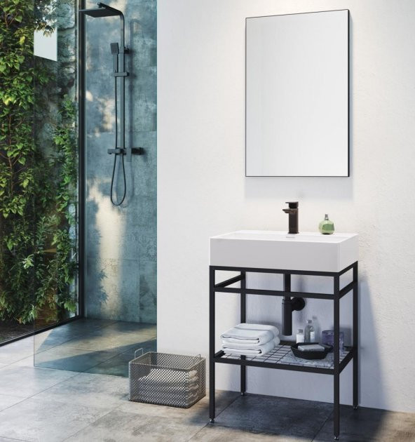 Orka Capetown 60 cm Beyaz Banyo Dolabı Takımı