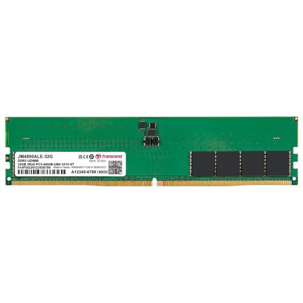 Transcend JM4800ALE-32G 32GB DDR5 4800Mhz CL40 1.1V Masaüstü Ram