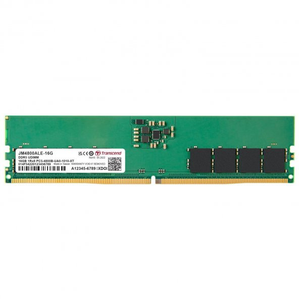 Transcend JM4800ALE-16G 16GB DDR5 4800Mhz CL40 1.1V Masaüstü Ram