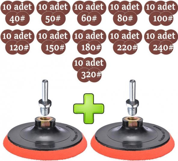 Cırt Zımpara Seti 115 mm 40-320 Kum (114 Parça)
