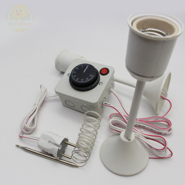 Termostat Kontrollü Düğmeli Yanan 1 Lamba Çıkışlı 1 Uzun Duyu Seti Hayvan Sürüngen Sistemi