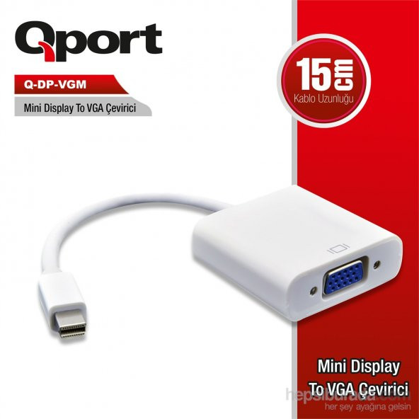 Qport Q-DP-VGM 15cm Mini Display to VGA Çevirici