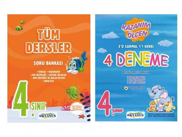 4. SINIF OKYANUS YAYINLARI TÜM DERSLER SORU BANKASI + 4  LÜ DENEME