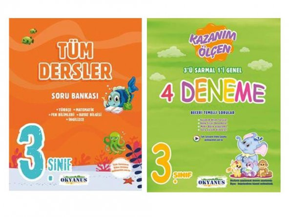 3. SINIF OKYANUS YAYINLARI TÜM DERSLER SORU BANKASI + 4 LÜ DENEME