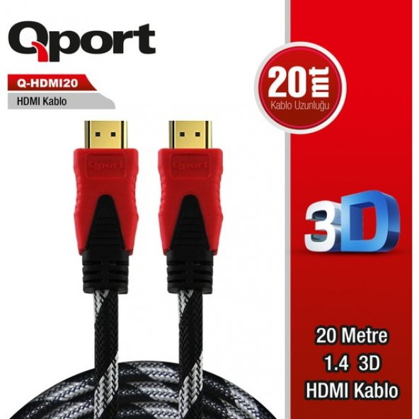 Qport HDMI to HDMI 20 M Altın Uçlu Kablo (Q-HDMI20) - 3