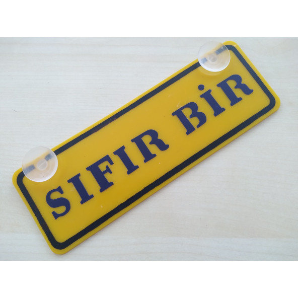 SARI DEKOR PLAKA - SIFIR BİR (22x7,5cm) vantuzlu Pleksi (Dekor Levha) SARI PLAKA ürün görseli