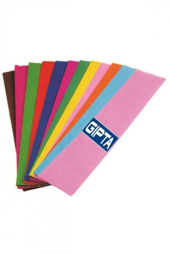 Gıpta Renkli Krapon Kağıdı 50cm X 2mt Karışık (10 Lu Paket) 9138
