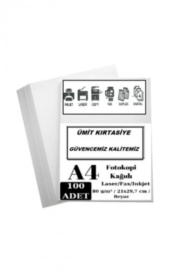 Ümit Kırtasiye A4 Fotokopi Kağıdı 100lü Paket 80 Gr