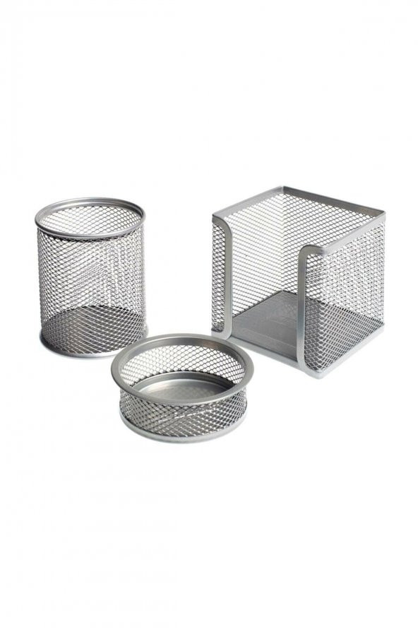 Bigpoint Metal Perfore 3lü Set Silver