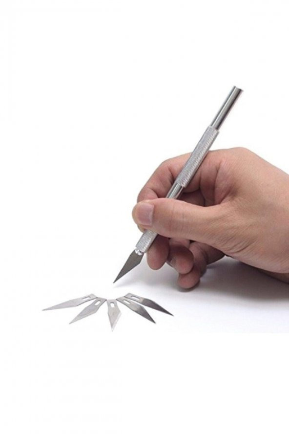 srtfootcare Kretuar Bıçağı, Paslanmaz Çelik Hassas Kesim Bıçağı + 5 Ad.yedek Bıçak