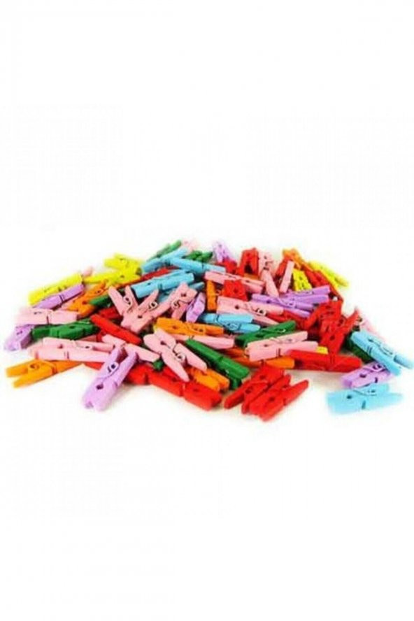 Lino Ahşap Mandal Renkli 25 Mm 30 Adet