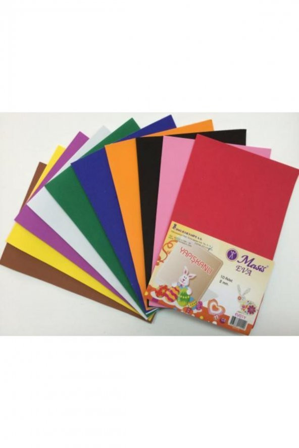 Masis A4 Yapışkanlı Eva 10 Renk 10lu Yapışkanlı Eva
