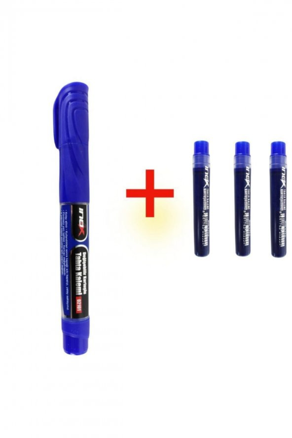 inox Kartuşlu Yazı Tahtası Kalemi Mavi Ve 3 Adet Mavi Mürekkep