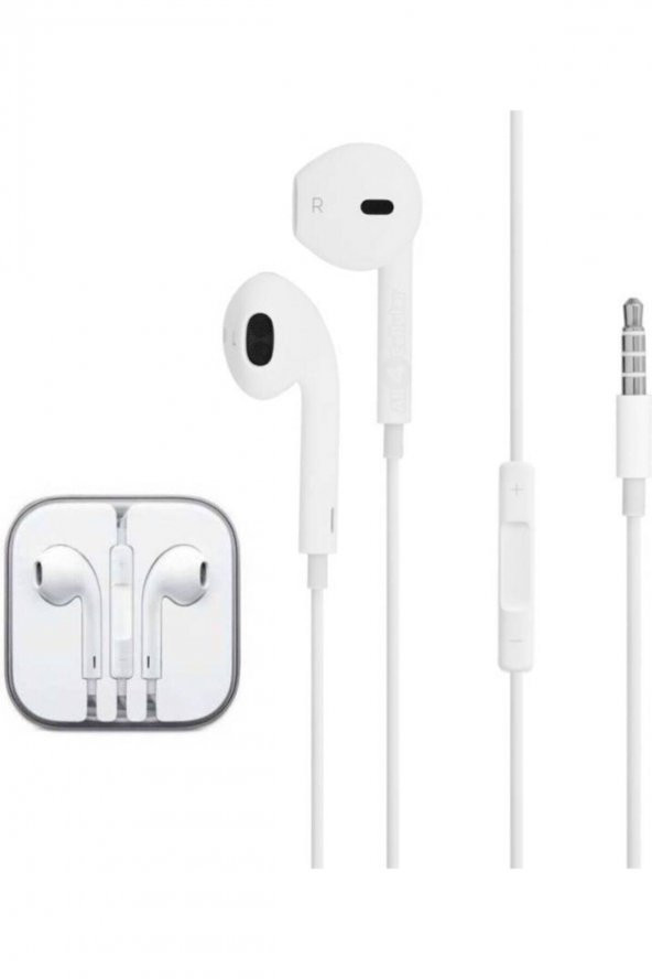 Iphone - Ios - Apple Uyumlu 3.5 Mm Jak Girişli Mikrofonlu Kulaklık Kulak Içi Earpods Tipte