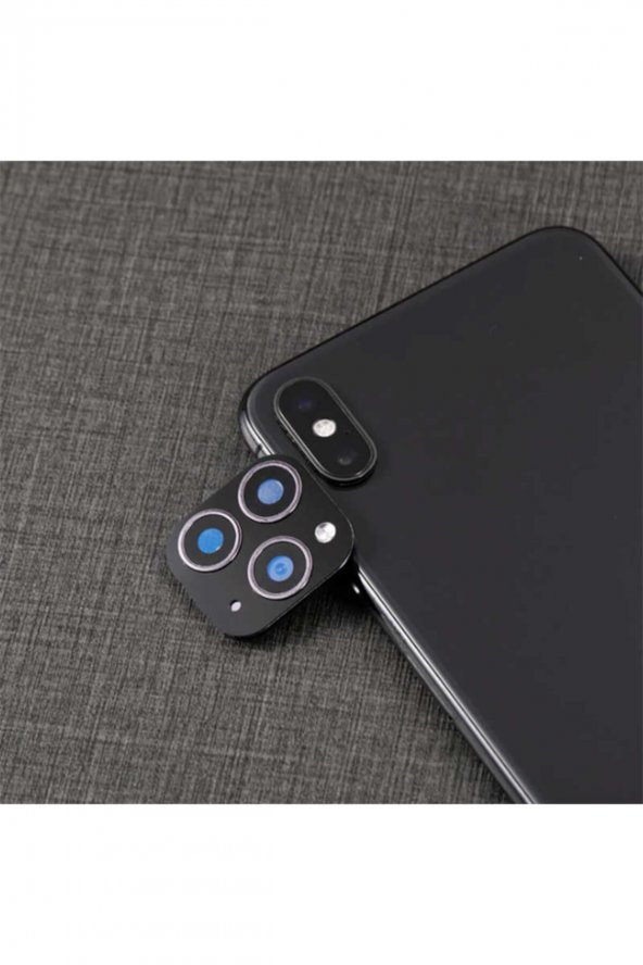 Apple Iphone Xs 5.8 Zore Cp-01 Iphone 11 Pro Max Kamera Lens Dönüştürücü Siyah