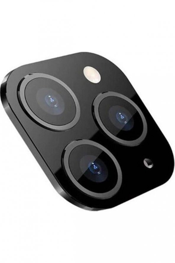 Apple Iphone Xs- Iphone 11 Pro Max Uyumlu Kamera Lens Dönüştürücü-Siyah Renk