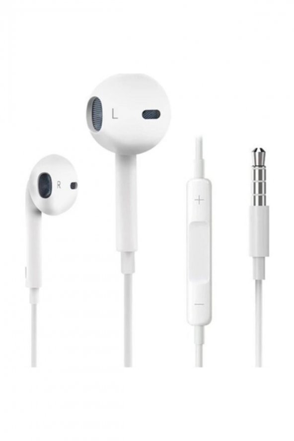 Iphone 5/5s/6/6s 3.5mm Jak Aux Mikrofonlu Stereo Kulak Içi Kulaklık Beyaz