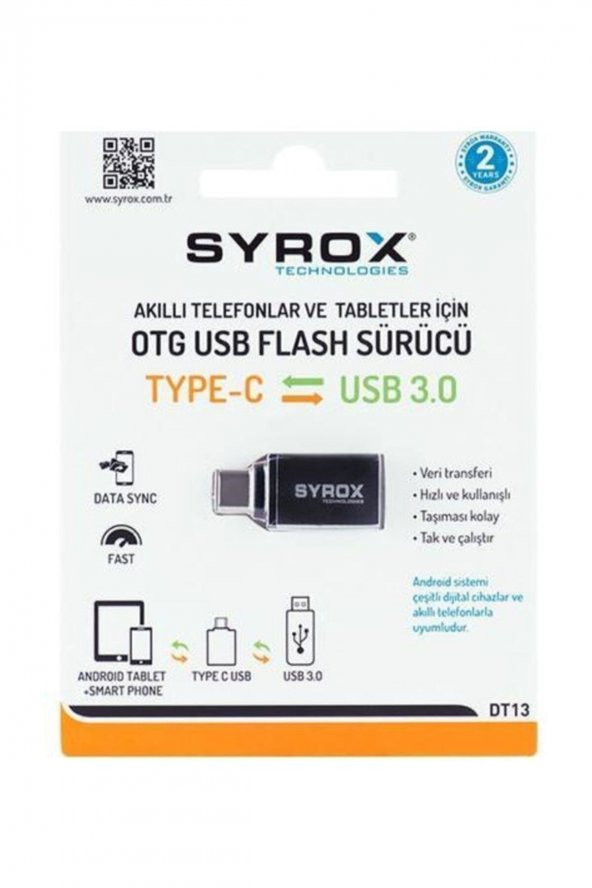 Usb-3 Den Type-c Ye Dönüştürücü Otg Dt13