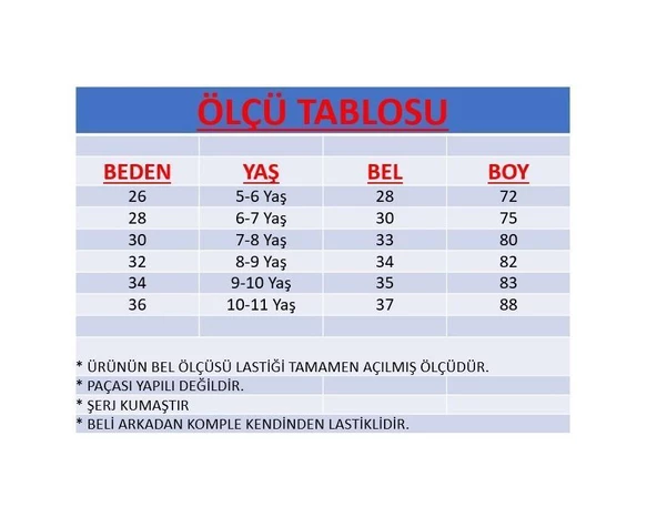 Kumaş Okul Pantolonu - Lastikli - İlkokul Boy - 10