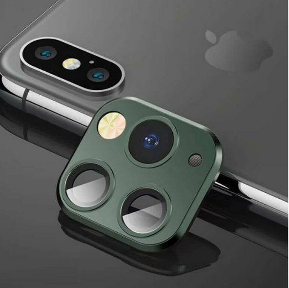 Apple Iphone X- Iphone 11 Pro Max Uyumlu Kamera Lens Dönüştürücü-Gece Yeşili Renk