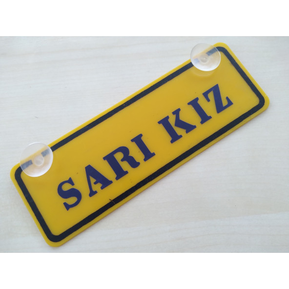 SARI DEKOR PLAKA - SARI KIZ (22x7,5cm) vantuzlu Pleksi (Dekor Levha) SARI PLAKA