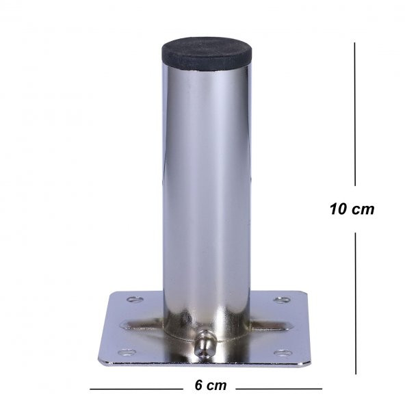 (4 Adet) Mobilya Masa Sehpa Ayağı Metal Ayak 10 Cm Krom - 3