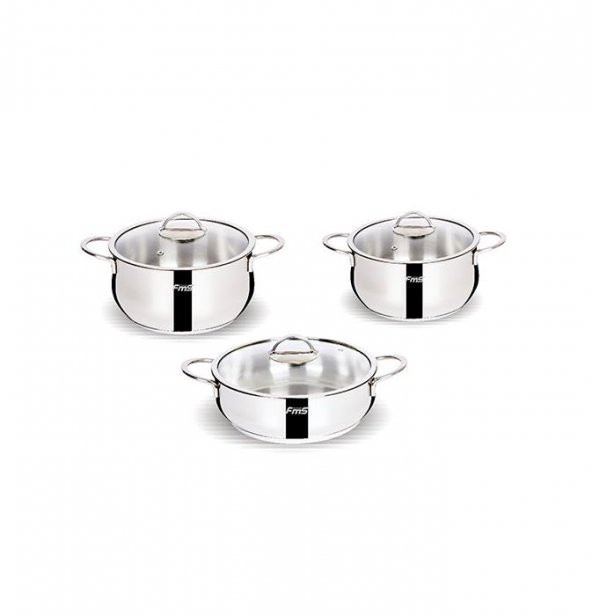 FMS 5013 Eko 6 Parça Çelik Tencere Seti Metal