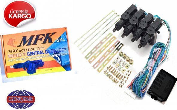 MERKEZİ KİLİT 4 KAPI 12V ÜNİVERSAL - 1