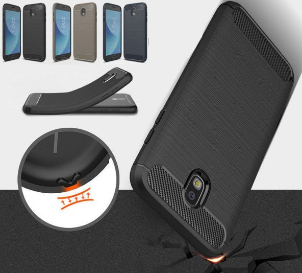 Samsung Galaxy J3 Pro Kılıf Karbon Fiber Room Silikon Kapak Kılıf - 2