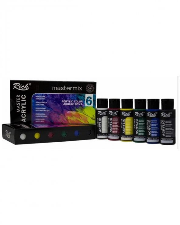 Rich Mastermix Akrilik Boya Canlı Renkler 60cc 6’lı Set