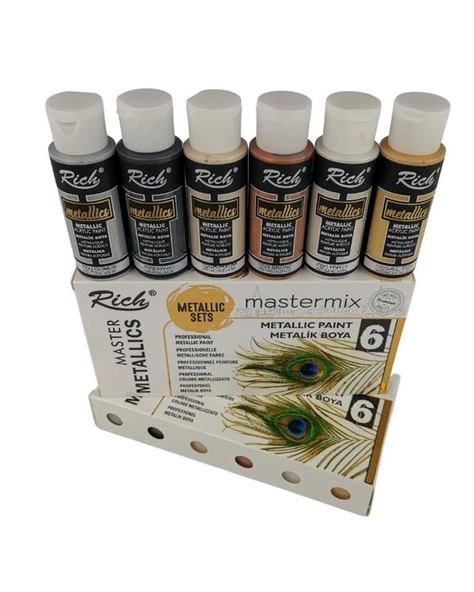 Rich Mastermix Akrilik Boya Metalik Renkler 60cc 6’lı Set - 2