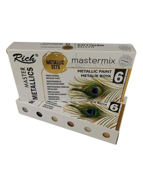 Rich Mastermix Akrilik Boya Metalik Renkler 60cc 6’lı Set