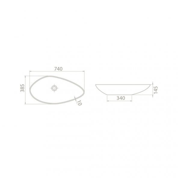 Turkuaz Cerastyle Olive Tezgah Üstü Çanak Lavabo 75x38 cm - 3