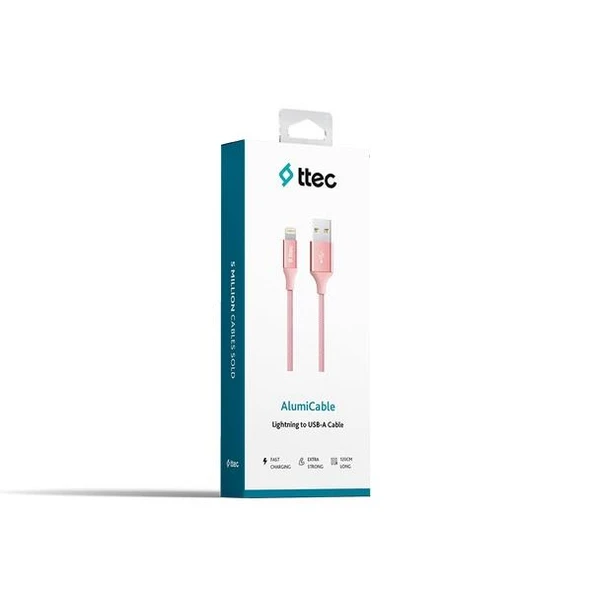 Ttec AlumiCable Lightning Kablo Rose Gold 1.2M - 2DK16RA - Resim 4