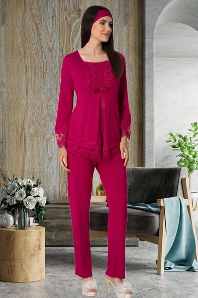 Mecit 1820 Fuşya Lohusa Pijama Takımı