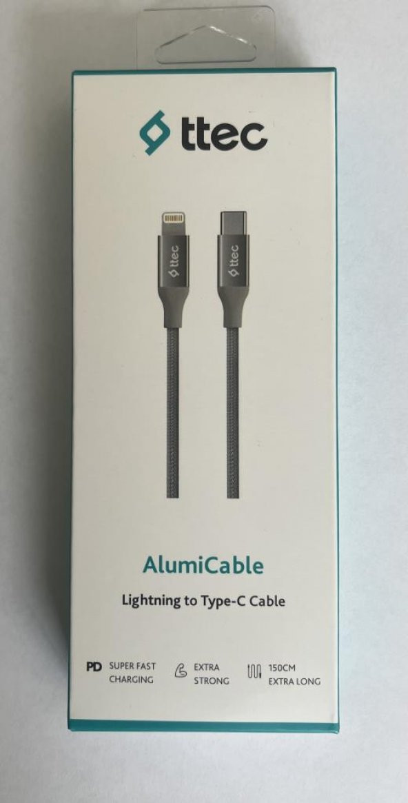Ttec AlumiCable Type-c Lightning Hızlı Şarj Kablosu 150cm 2DK41UG Uzay Grisi - 3
