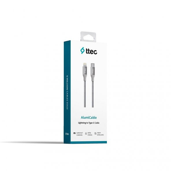 Ttec AlumiCable Type-c Lightning Hızlı Şarj Kablosu 150cm 2DK41UG Uzay Grisi - 4