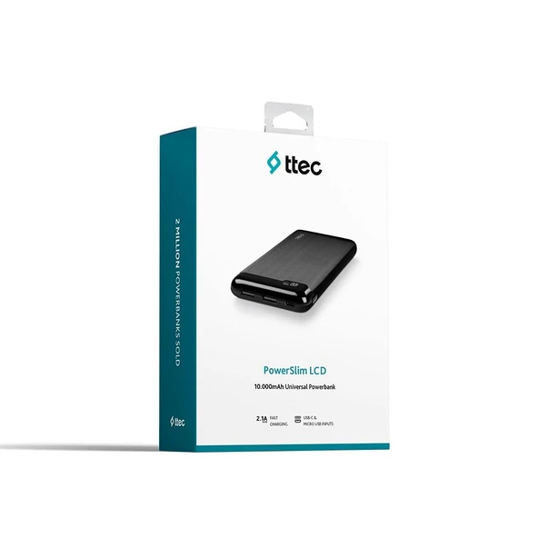 Ttec PowerSlim LCD10.000mAh Taşınabilir Şarj Cihazı Siyah - 2BB183S - 7