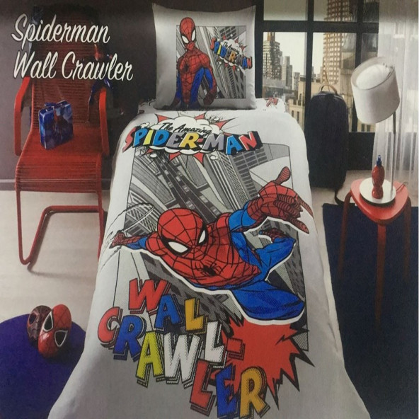 Spiderman Wall Tek Kişilik Disney Lisanslı Lastikli Fitted Çarşaf Çocuk Uyku Seti