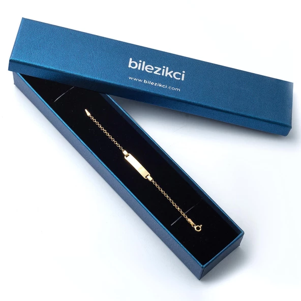 Plakalı 14 Ayar Altın Bebek Künyesi - Resim 3