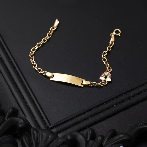 Çekim Gücü 14 Ayar Altın Çocuk Künyesi - Resim 3